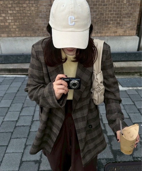 lawgy（ラウジー）の「belted check jacket / ベルテッドチェックジャケット（テーラードジャケット・レディース・チェック・FREE）」の8枚目の写真