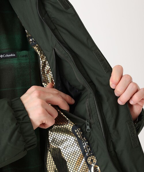 00s columbia パフジャケット L アップルグリーン ドローコード Columbia/ ランドローマーパファージャケット /コロンビア / Columbia