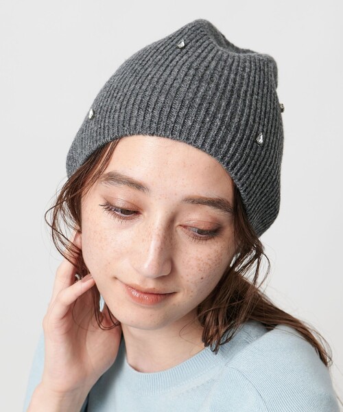 UNITED ARROWS（ユナイテッドアローズ）の「ドロップビジュー ニットキャップ（ニットキャップ/ビーニー・レディース・ブラック/グレー系・FREE）」の5枚目の写真