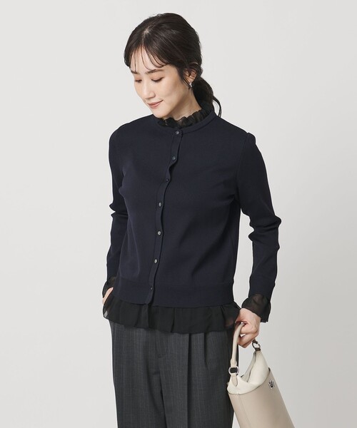 UNITED ARROWS(ユナイテッドアローズ)の「4WAY シフォン カーディガン ‐ウォッシャブル‐(カーディガン/ボレロ・レディース・ブラック/ダークグレー/ネイビー・FREE)」の4枚目の写真