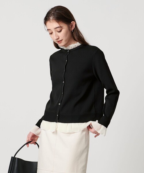 UNITED ARROWS(ユナイテッドアローズ)の「4WAY シフォン カーディガン ‐ウォッシャブル‐(カーディガン/ボレロ・レディース・ブラック/ダークグレー/ネイビー・FREE)」の7枚目の写真