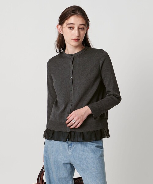 UNITED ARROWS(ユナイテッドアローズ)の「4WAY シフォン カーディガン ‐ウォッシャブル‐(カーディガン/ボレロ・レディース・ブラック/ダークグレー/ネイビー・FREE)」の11枚目の写真