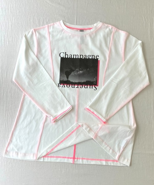 Q(キュー)の「切替フォトロンT(Tシャツ/カットソー・レディース・アイボリー/チャコールグレー・MEDIUM)」の17枚目の写真