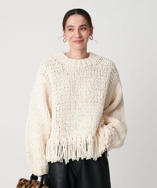 セール】【別注】＜IRONING＞フリンジ ニットプルオーバー（ニット