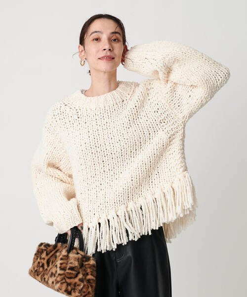 セール】【別注】＜IRONING＞フリンジ ニットプルオーバー（ニット