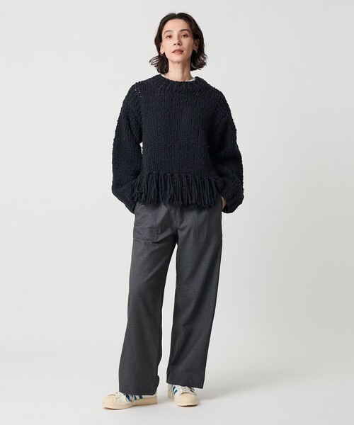 セール】【別注】＜IRONING＞フリンジ ニットプルオーバー（ニット