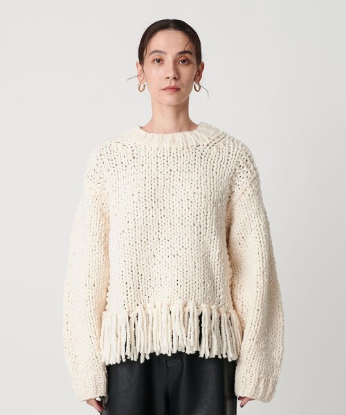 セール】【別注】＜IRONING＞フリンジ ニットプルオーバー（ニット