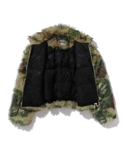 ABC CAMO ONE POINT METALLIC LONG FUR JACQUARD DOWN JACKET（ダウン
