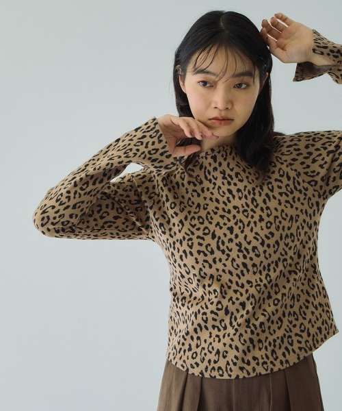 VICKY（ビッキー）の「アニマルソウガラボートネックプルオーバー≪手洗い可能≫（Tシャツ/カットソー・レディース・ブラック系その他/グレー系その他/ブラウン系その他/ベージュ系その他・M）」の4枚目の写真