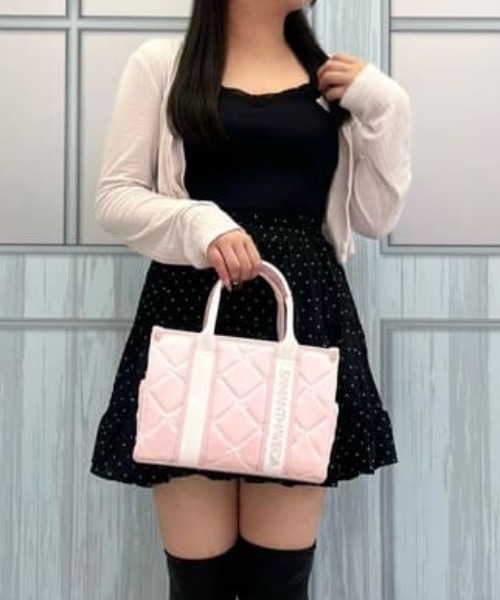 SAMANTHAVEGA（サマンサベガ）の「ロゴテープリボン　ハンドバッグ（ハンドバッグ・レディース・ピンク/ホワイト/ブラック・FREE）」の3枚目の写真