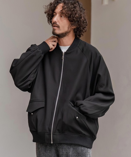 CAMBIO（カンビオ）の「mj11205-ルーズシルエットボンバーブルゾン（ブルゾン・メンズ・グレイッシュベージュ/オリーブ/ブラック・M/L/XL）」の3枚目の写真