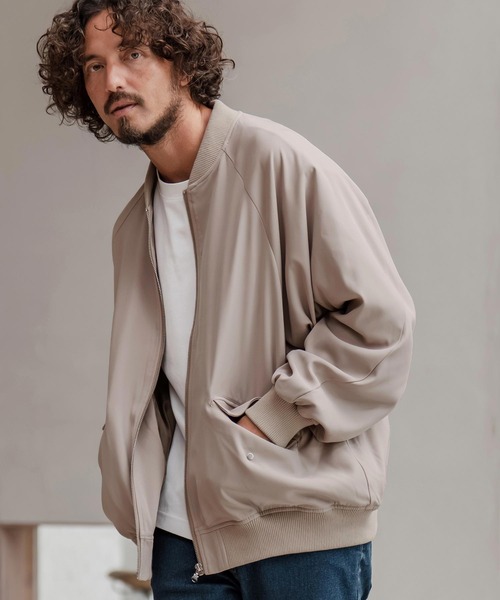 CAMBIO（カンビオ）の「mj11205-ルーズシルエットボンバーブルゾン（ブルゾン・メンズ・グレイッシュベージュ/オリーブ/ブラック・M/L/XL）」の5枚目の写真