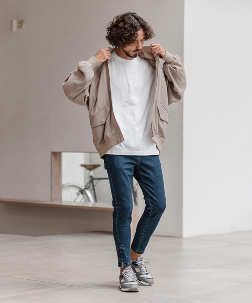 CAMBIO（カンビオ）の「mj11205-ルーズシルエットボンバーブルゾン（ブルゾン・メンズ・グレイッシュベージュ/オリーブ/ブラック・M/L/XL）」の6枚目の写真