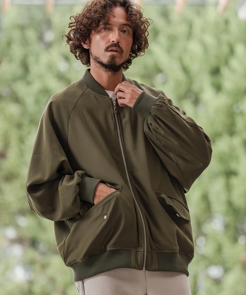 CAMBIO（カンビオ）の「mj11205-ルーズシルエットボンバーブルゾン（ブルゾン・メンズ・グレイッシュベージュ/オリーブ/ブラック・M/L/XL）」の10枚目の写真