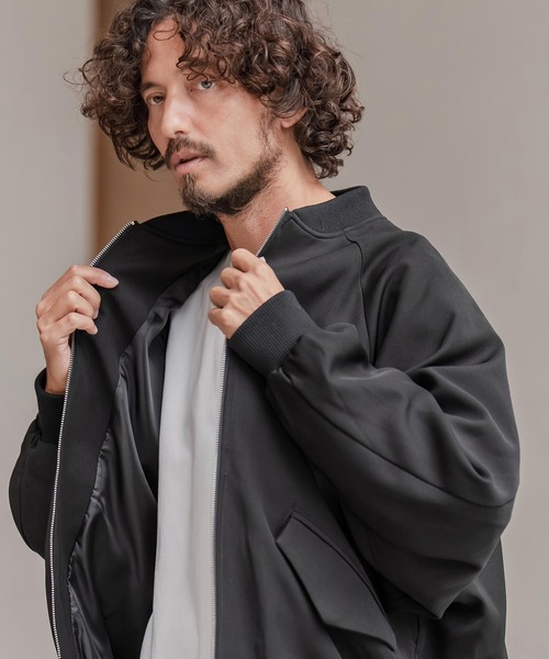 CAMBIO（カンビオ）の「mj11205-ルーズシルエットボンバーブルゾン（ブルゾン・メンズ・グレイッシュベージュ/オリーブ/ブラック・M/L/XL）」の17枚目の写真