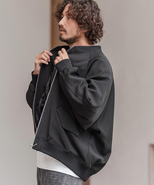 CAMBIO（カンビオ）の「mj11205-ルーズシルエットボンバーブルゾン（ブルゾン・メンズ・グレイッシュベージュ/オリーブ/ブラック・M/L/XL）」の18枚目の写真