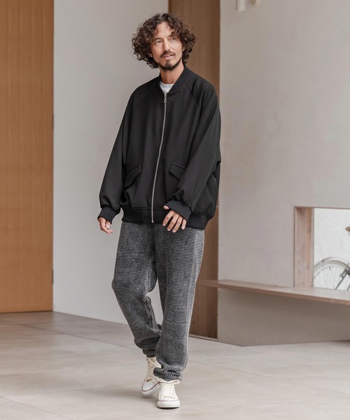 CAMBIO（カンビオ）の「mj11205-ルーズシルエットボンバーブルゾン（ブルゾン・メンズ・グレイッシュベージュ/オリーブ/ブラック・M/L/XL）」の19枚目の写真