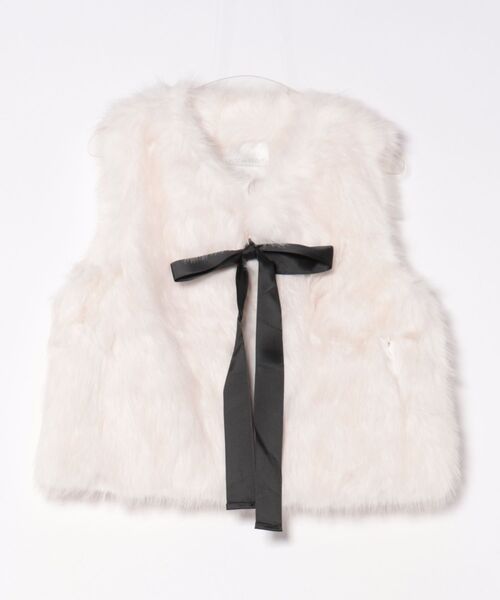 PICCIN PERLA(ピッチンペルラ)の「フェイクファーベスト(ショート)(ベスト・レディース・ブラック/オフホワイト・M)」の19枚目の写真