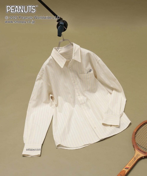 PEANUTS/ストライプ刺繍シャツ/591296（シャツ/ブラウス