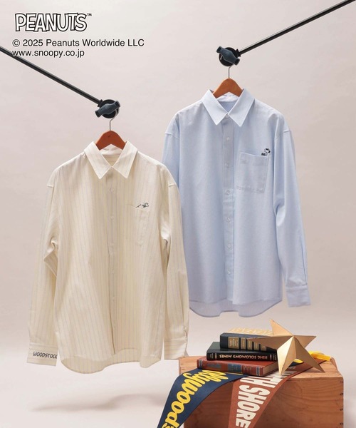 つぶつぶぴーなっつ PEANUTS/ストライプ刺繍シャツ/591296（シャツ/ブラウス