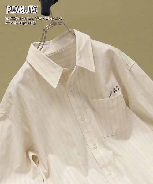 GLOBAL WORK（グローバルワーク）の「PEANUTS/ストライプ刺繍シャツ/591296（シャツ/ブラウス・レディース・ブルー系その他/イエロー系その他・MEDIUM/LARGE）」の12枚目の写真