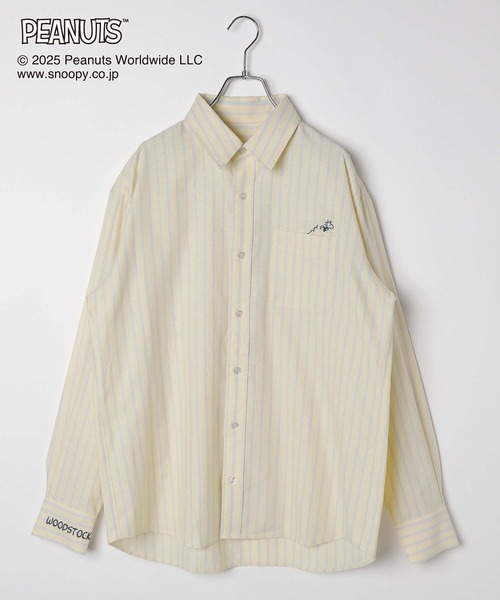 GLOBAL WORK（グローバルワーク）の「PEANUTS/ストライプ刺繍シャツ/591296（シャツ/ブラウス・レディース・ブルー系その他/イエロー系その他・MEDIUM/LARGE）」の13枚目の写真