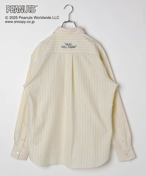 つぶつぶぴーなっつ PEANUTS/ストライプ刺繍シャツ/591296（シャツ/ブラウス