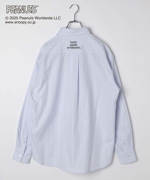 GLOBAL WORK（グローバルワーク）の「PEANUTS/ストライプ刺繍シャツ/591296（シャツ/ブラウス・レディース・ブルー系その他/イエロー系その他・MEDIUM/LARGE）」の3枚目の写真