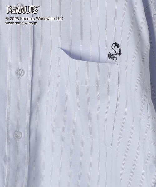 GLOBAL WORK（グローバルワーク）の「PEANUTS/ストライプ刺繍シャツ/591296（シャツ/ブラウス・レディース・ブルー系その他/イエロー系その他・MEDIUM/LARGE）」の10枚目の写真