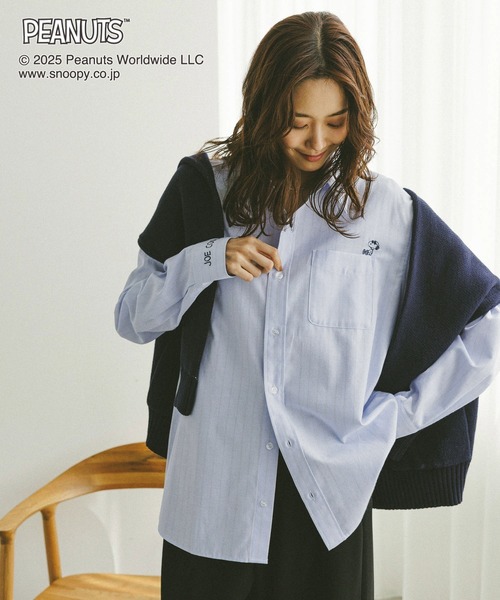 GLOBAL WORK（グローバルワーク）の「PEANUTS/ストライプ刺繍シャツ/591296（シャツ/ブラウス・レディース・ブルー系その他/イエロー系その他・MEDIUM/LARGE）」の20枚目の写真