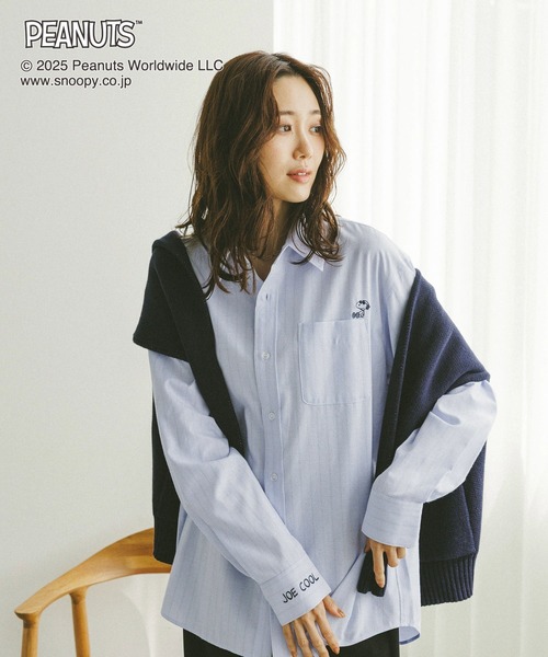 GLOBAL WORK（グローバルワーク）の「PEANUTS/ストライプ刺繍シャツ/591296（シャツ/ブラウス・レディース・ブルー系その他/イエロー系その他・MEDIUM/LARGE）」の22枚目の写真