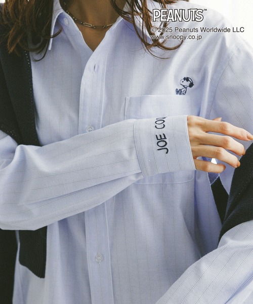 つぶつぶぴーなっつ PEANUTS/ストライプ刺繍シャツ/591296（シャツ/ブラウス