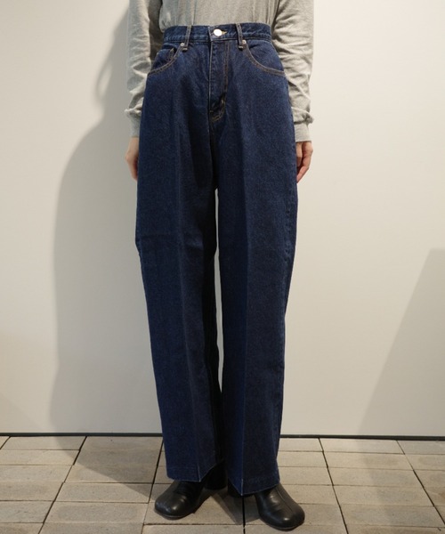 NEPLA.(ネプラ)の「NEPLA WIDE PANTS(デニムパンツ・レディース・ブルー・24/25/26)」の1枚目の写真