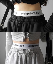 【 ２color 】ウエストグランジロゴスウェットワイドパンツ ／ waist grunge logo sweat wide pants