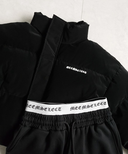 me+em select（ミームセレクト）の「【 ２color 】ウエストグランジロゴスウェットワイドパンツ ／ waist grunge logo sweat wide pants（スウェットパンツ・レディース・グレー/ブラック・FREE）」の5枚目の写真