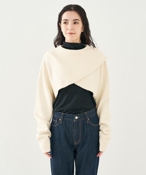 collex（コレックス）の「2WAYショートニットプルオーバー（ニット/セーター・レディース・ブラウン/アイボリー/ブラック・フリー）」の21枚目の写真