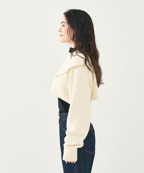 collex（コレックス）の「2WAYショートニットプルオーバー（ニット/セーター・レディース・ブラウン/アイボリー/ブラック・フリー）」の20枚目の写真