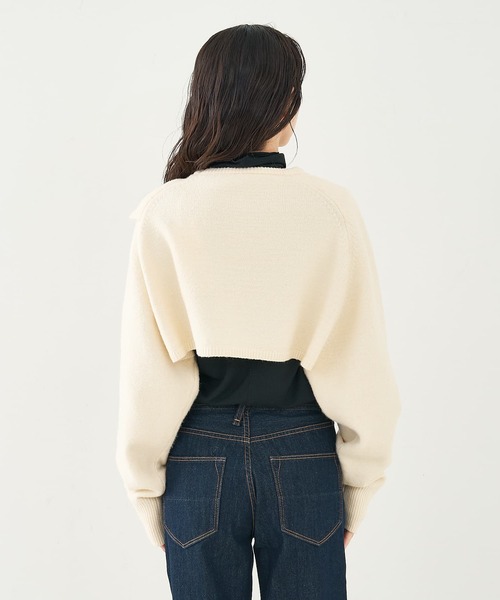 collex（コレックス）の「2WAYショートニットプルオーバー（ニット/セーター・レディース・ブラウン/アイボリー/ブラック・フリー）」の19枚目の写真