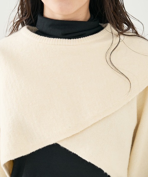 collex（コレックス）の「2WAYショートニットプルオーバー（ニット/セーター・レディース・ブラウン/アイボリー/ブラック・フリー）」の16枚目の写真
