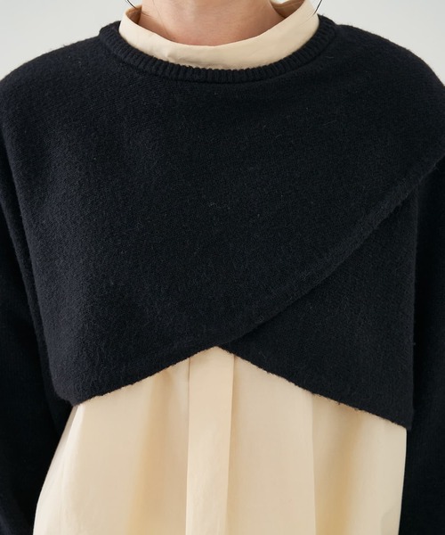 collex（コレックス）の「2WAYショートニットプルオーバー（ニット/セーター・レディース・ブラウン/アイボリー/ブラック・フリー）」の13枚目の写真