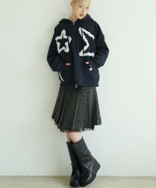 【Uglyshadow】FLOWER STAR HOODED ZIPUP / 【アグリーシャドウ】フラワースターフードジップアップパーカー