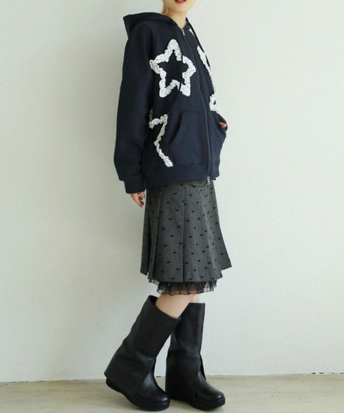 【Uglyshadow】FLOWER STAR HOODED ZIPUP / 【アグリーシャドウ】フラワースターフードジップアップパーカー