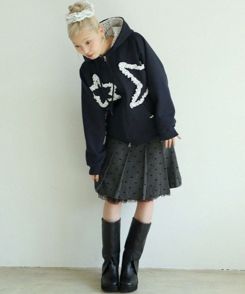 【Uglyshadow】FLOWER STAR HOODED ZIPUP / 【アグリーシャドウ】フラワースターフードジップアップパーカー