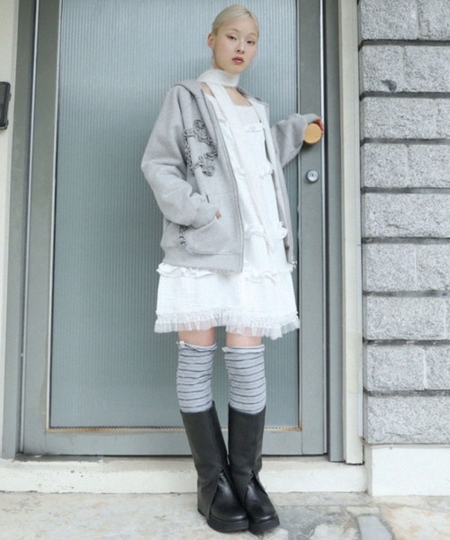 【Uglyshadow】FLOWER STAR HOODED ZIPUP / 【アグリーシャドウ】フラワースターフードジップアップパーカー