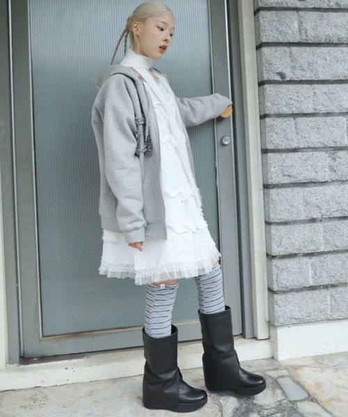 【Uglyshadow】FLOWER STAR HOODED ZIPUP / 【アグリーシャドウ】フラワースターフードジップアップパーカー