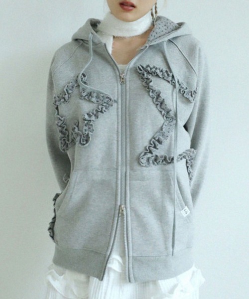 【Uglyshadow】FLOWER STAR HOODED ZIPUP / 【アグリーシャドウ】フラワースターフードジップアップパーカー