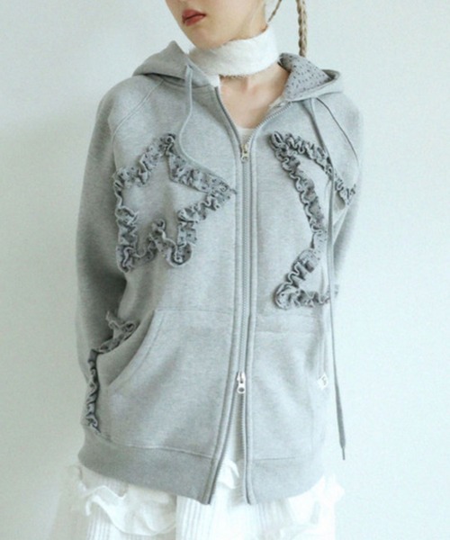 【Uglyshadow】FLOWER STAR HOODED ZIPUP / 【アグリーシャドウ】フラワースターフードジップアップパーカー