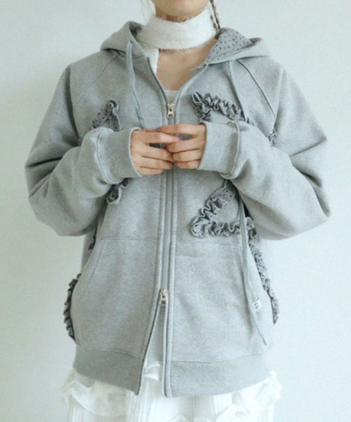 【Uglyshadow】FLOWER STAR HOODED ZIPUP / 【アグリーシャドウ】フラワースターフードジップアップパーカー