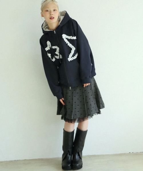 セール】【Uglyshadow】FLOWER STAR HOODED ZIPUP / 【アグリー