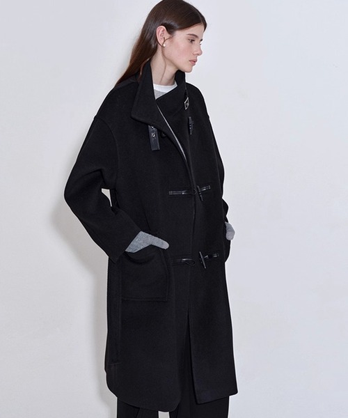 スタンドカラー ウエストベルト付きロングコート FQ25W314【Fano